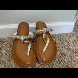 Sparkly White flip flops